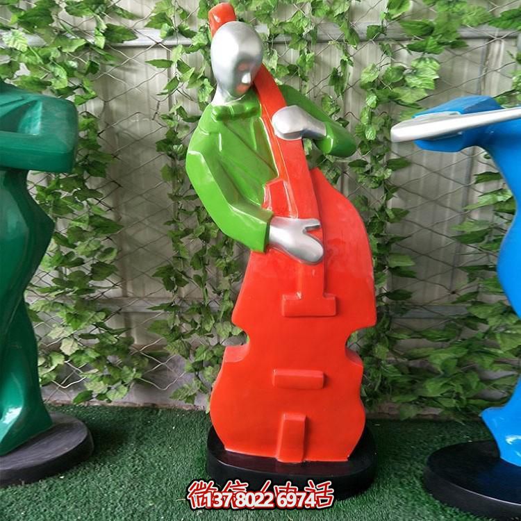 玻璃钢彩绘抽象演奏小品雕塑广场