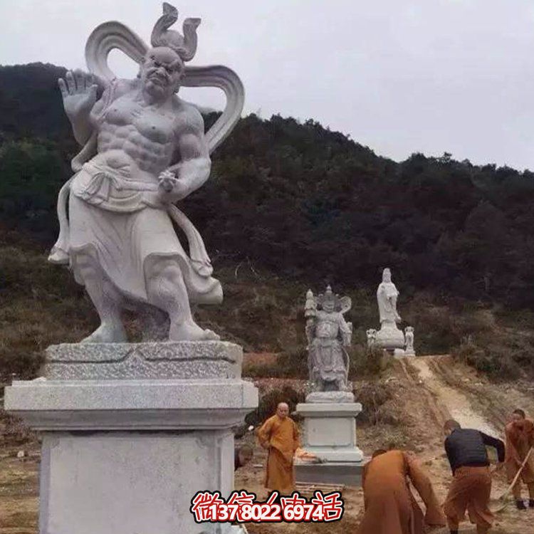 精美大理石景观雕塑，体现四大金刚之美