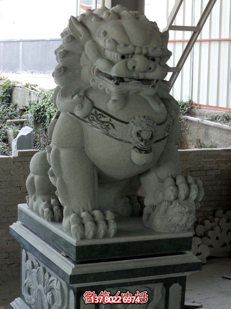 仿真大理石狮子雕塑，装饰别墅大型法院