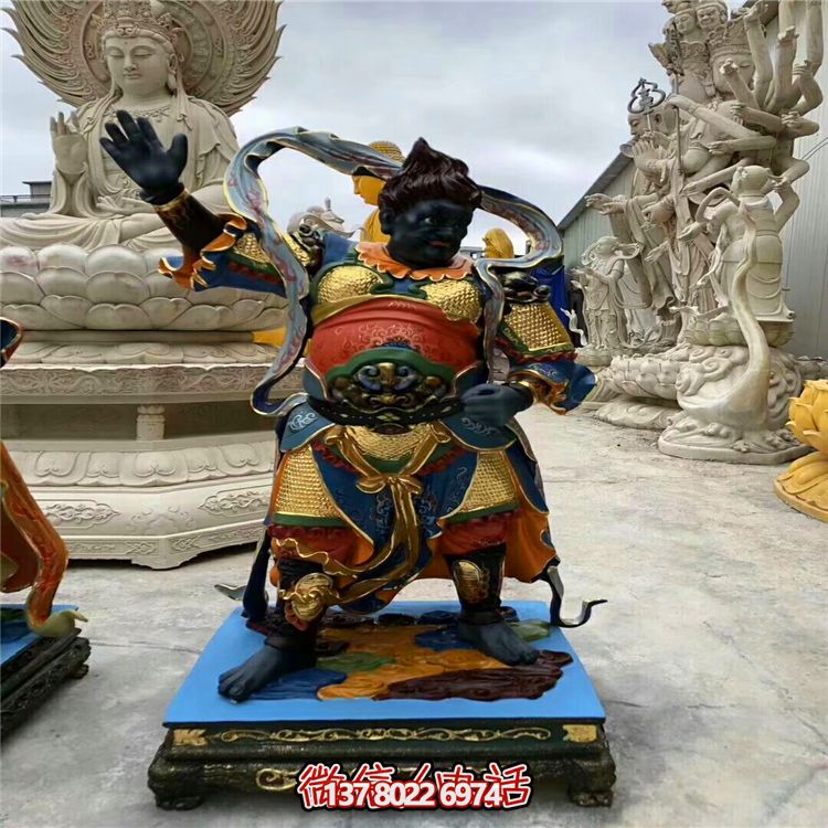 神将彩绘玻璃钢雕塑