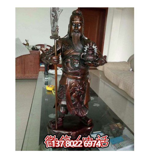 家用纯铜关公雕塑供奉佛像打造