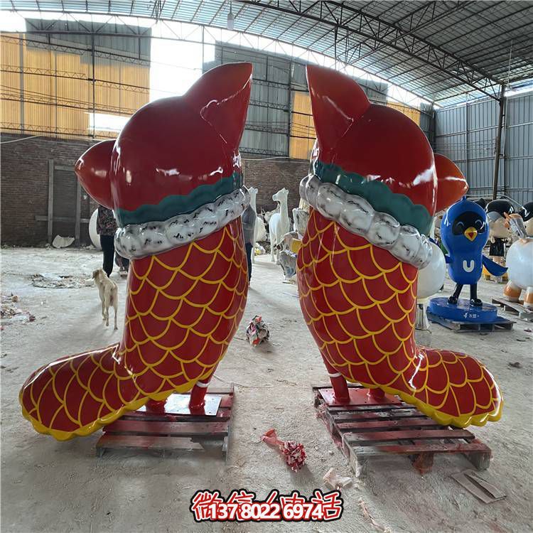 玻璃钢创意彩绘舞狮景观摆件引领时尚艺术潮流