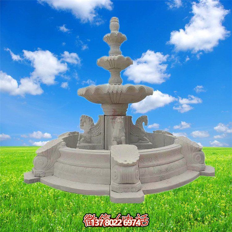 精美石雕喷泉，点缀大理园林之美