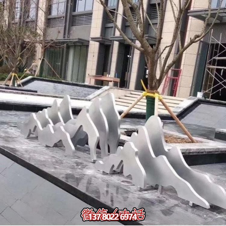 融合唯美抽象，完美装点小区景观的不锈钢喷泉水池雕塑