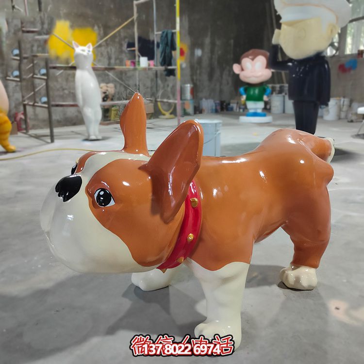 玻璃钢彩绘创意游乐园狗雕塑