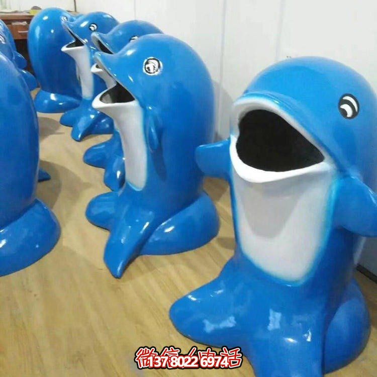 大型玻璃钢卡通动物垃圾桶雕塑