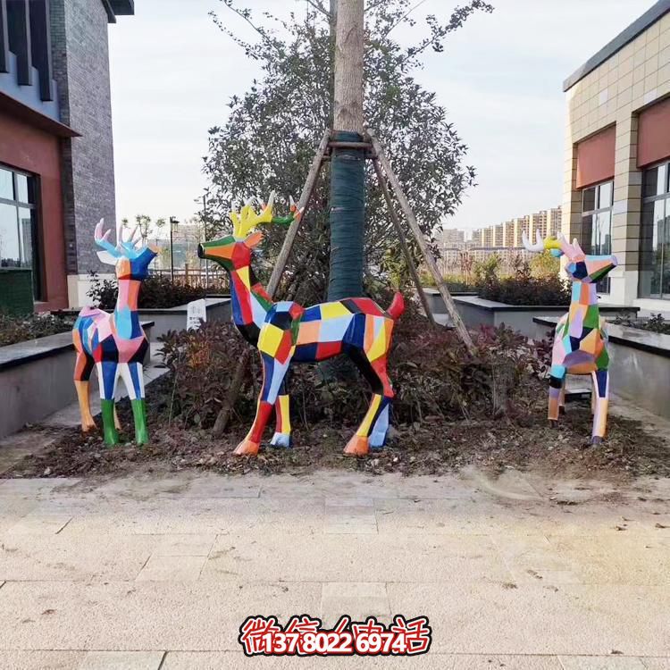 玻璃钢梅花鹿雕塑摆件