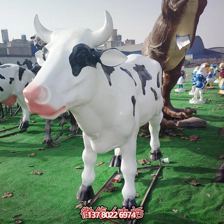玻璃钢仿真动物奶牛雕塑