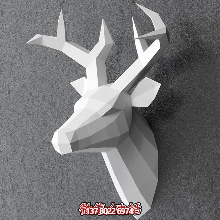玻璃钢制幼儿园装饰装饰品——造型小鹿头像壁挂