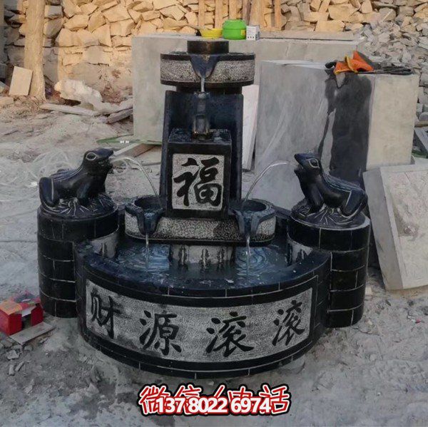 大理石雕刻造景摆件，营造室外庭院财源滚滚流水水