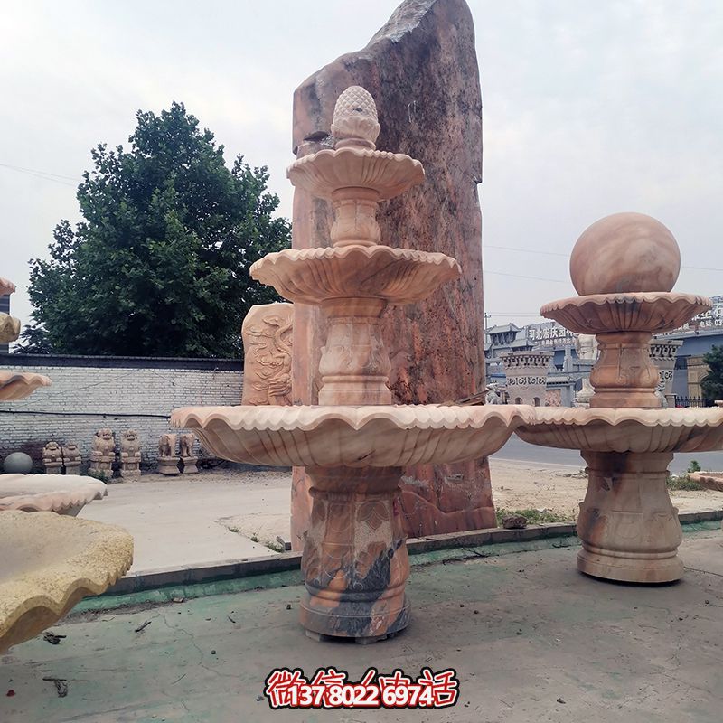 精美室内石雕人物喷泉