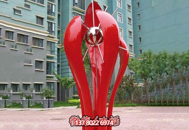 校园抽象雕塑——含苞待放的不锈钢花朵