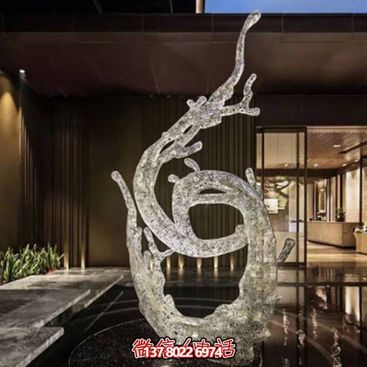 不锈钢浪花雕塑，创意广场装饰