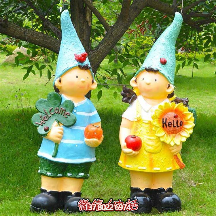 玻璃钢制娃娃摆件，丰富你的户外园林装饰