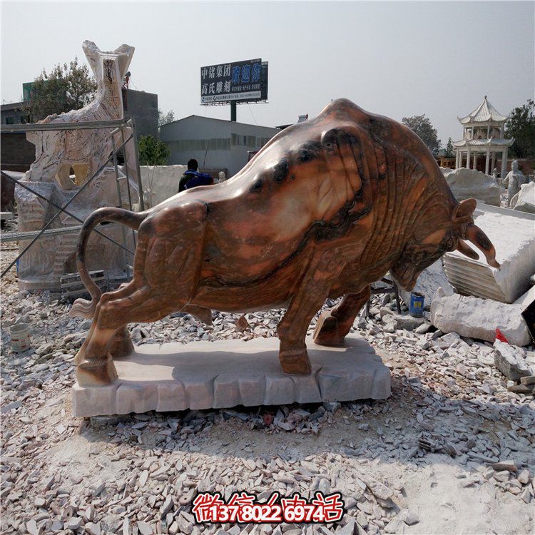 奋进牛大型铜雕景观摆件