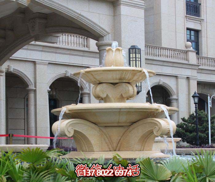 欧式风格大理石喷泉雕塑，美化酒店、广场、景观