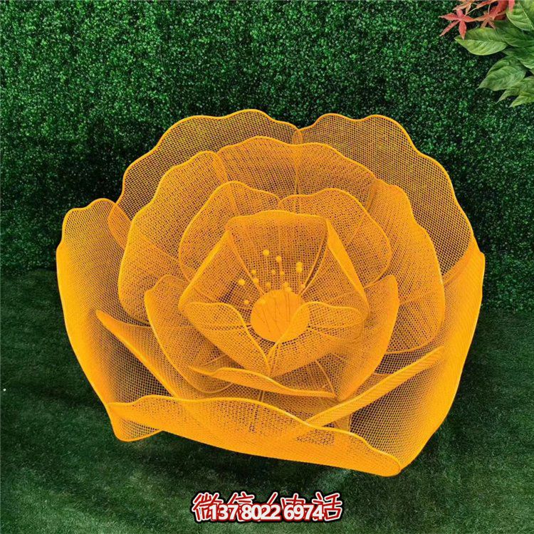 精美不锈钢镂空园林花朵摆件