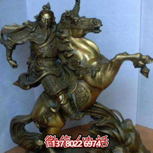 传统工艺铜雕骑马人物雕塑，点缀户外园林