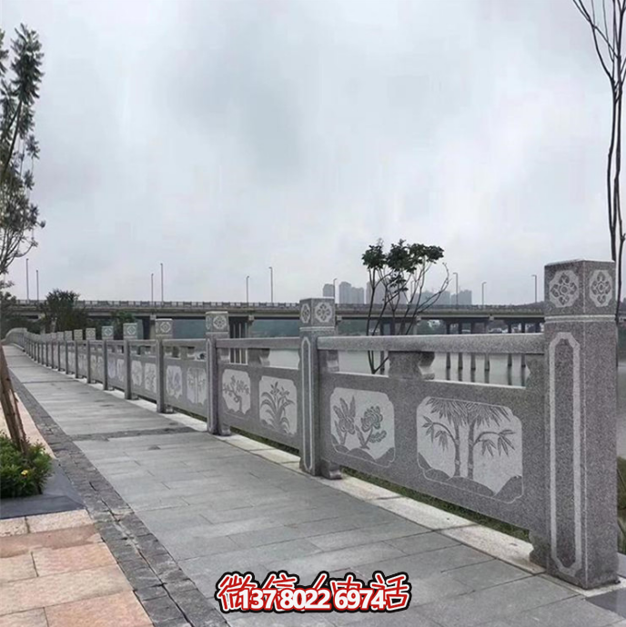 精美花岗岩雕花石栏板市政路桥护栏