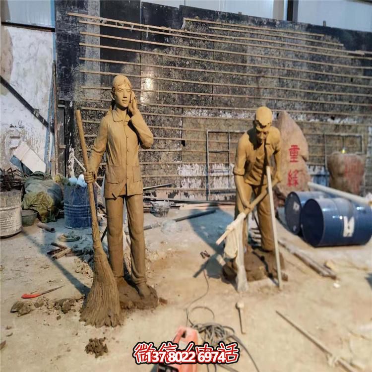玻璃钢仿铜园林景观创意人物
