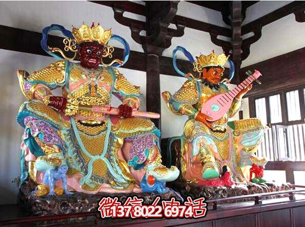 巨型玻璃钢彩绘天王雕塑景观