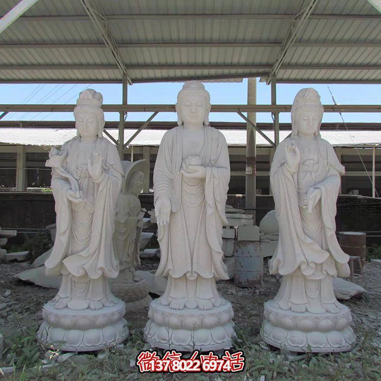 精美雕刻观音摆件囊括花岗岩石雕塑与弥勒佛雕塑