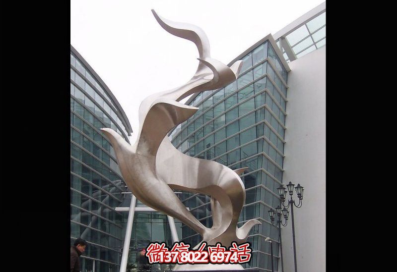 抽象不锈钢雕塑大雁