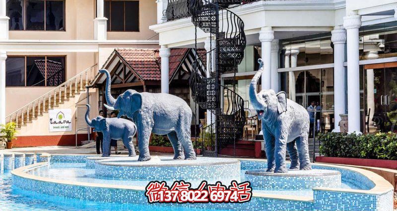 玻璃钢大象雕塑喷泉——为酒店增添独特的艺术气息