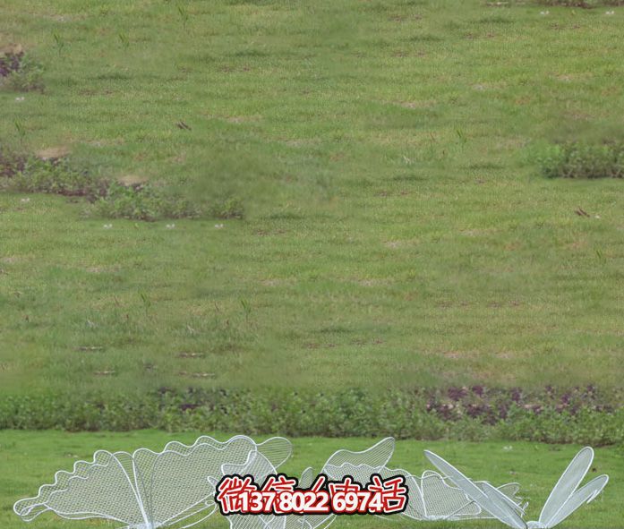 不锈钢网格池塘蝴蝶雕塑