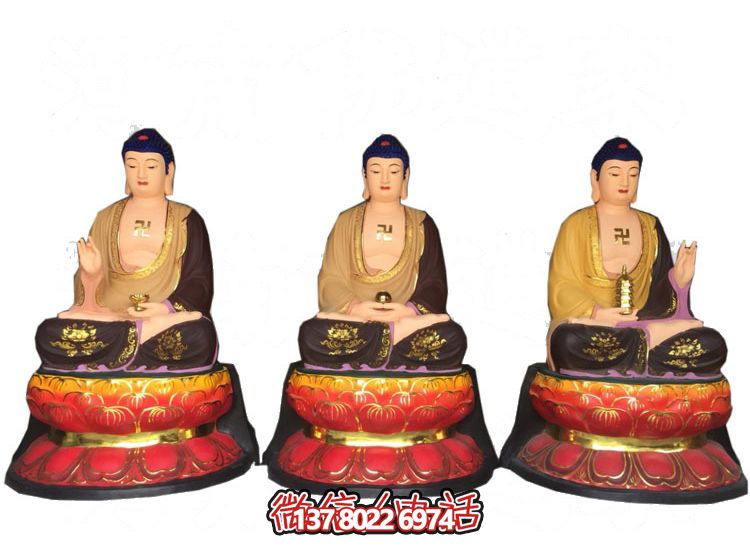 玻璃钢仿真彩绘如来佛祖供奉雕塑，拥有神秘而又宁静的气息