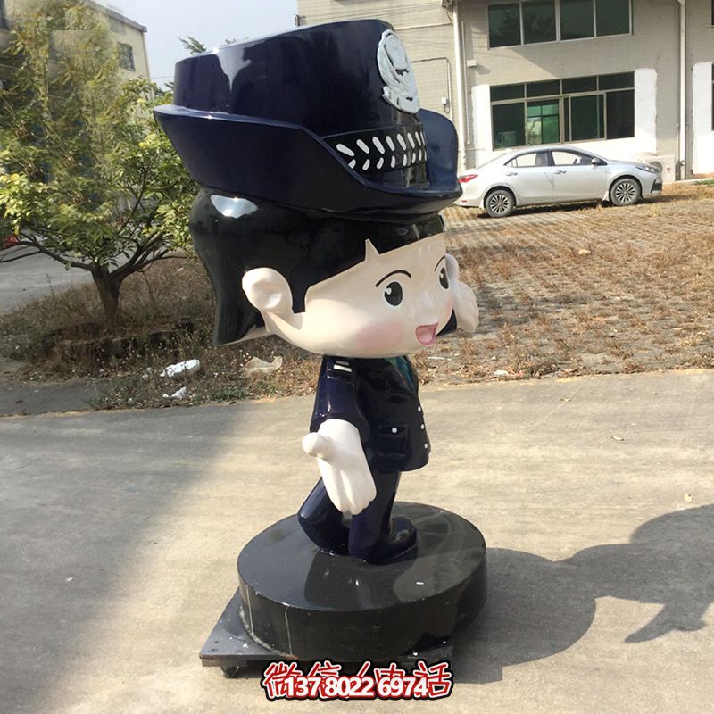 玻璃钢雕塑指挥女警交通卡通