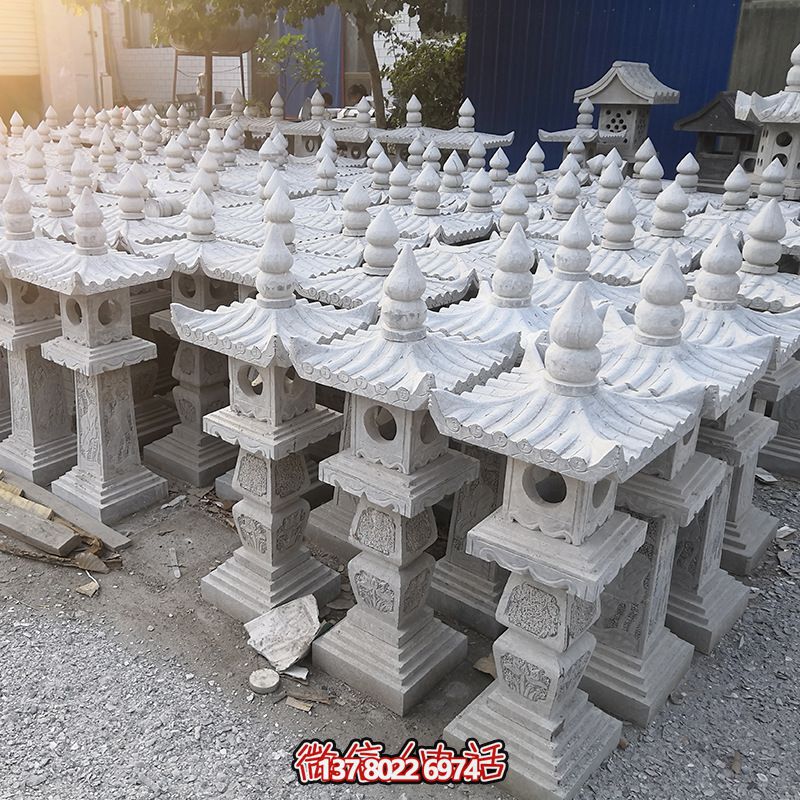 绚丽多彩的青石景观灯笼