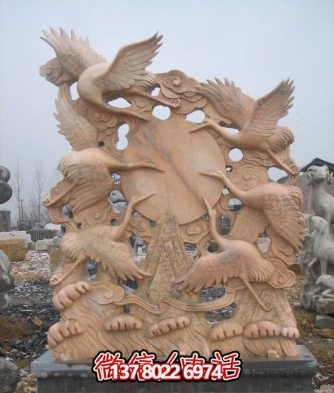 大型景观仙鹤雕塑，完美演绎晚霞红