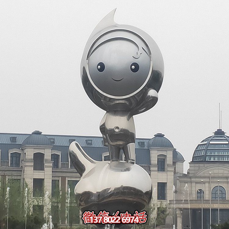 不锈钢镜面公仔吉祥物装饰摆件