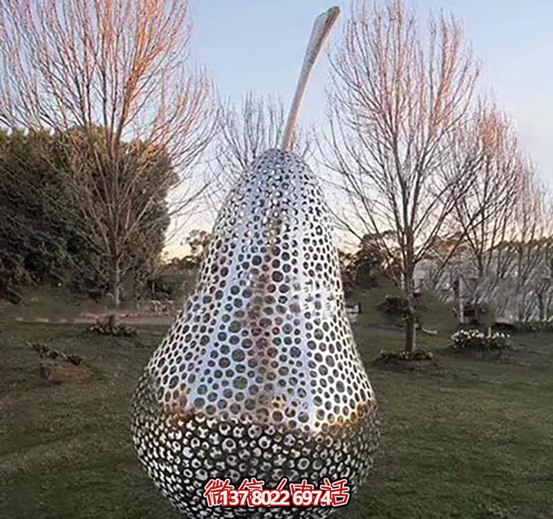 公园不锈钢镂空水果雕塑