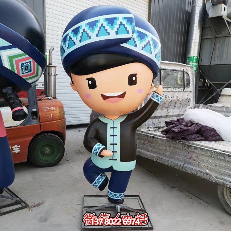 可爱卡通人物摆件玻璃钢公仔