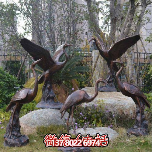 园林公园装饰铜雕仙鹤摆件