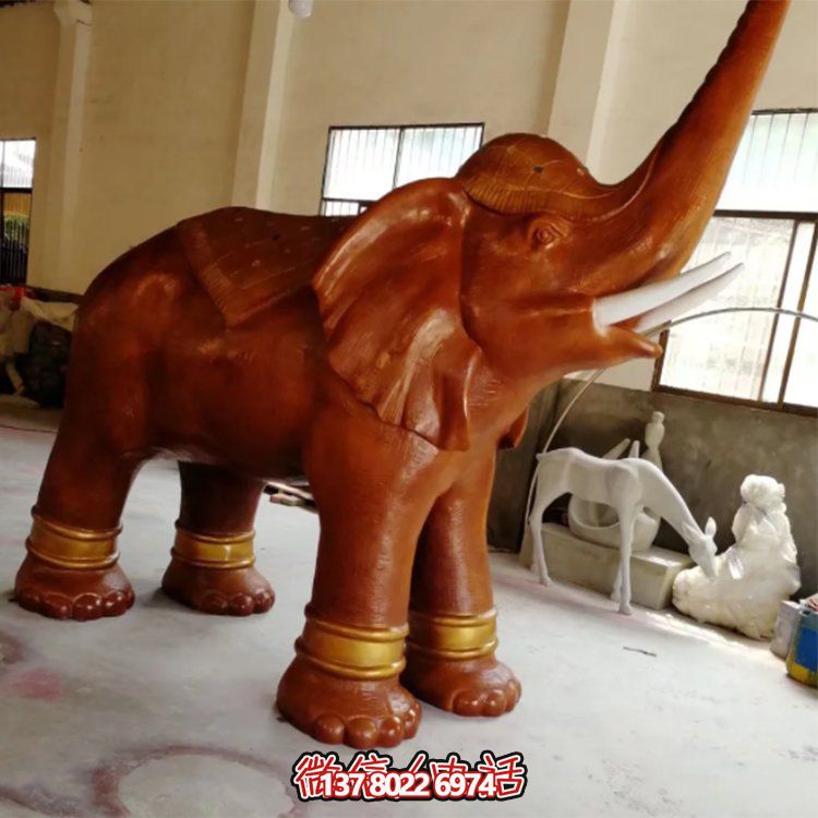 大型玻璃钢仿真动物大象雕塑