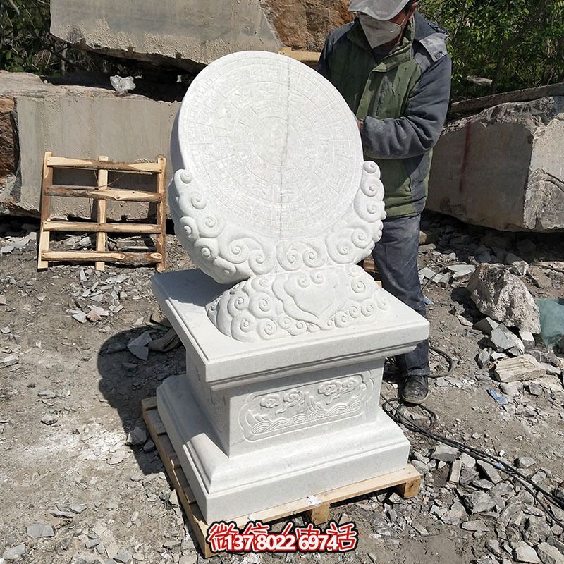 精美的校园汉白玉浮雕计时器日晷雕塑