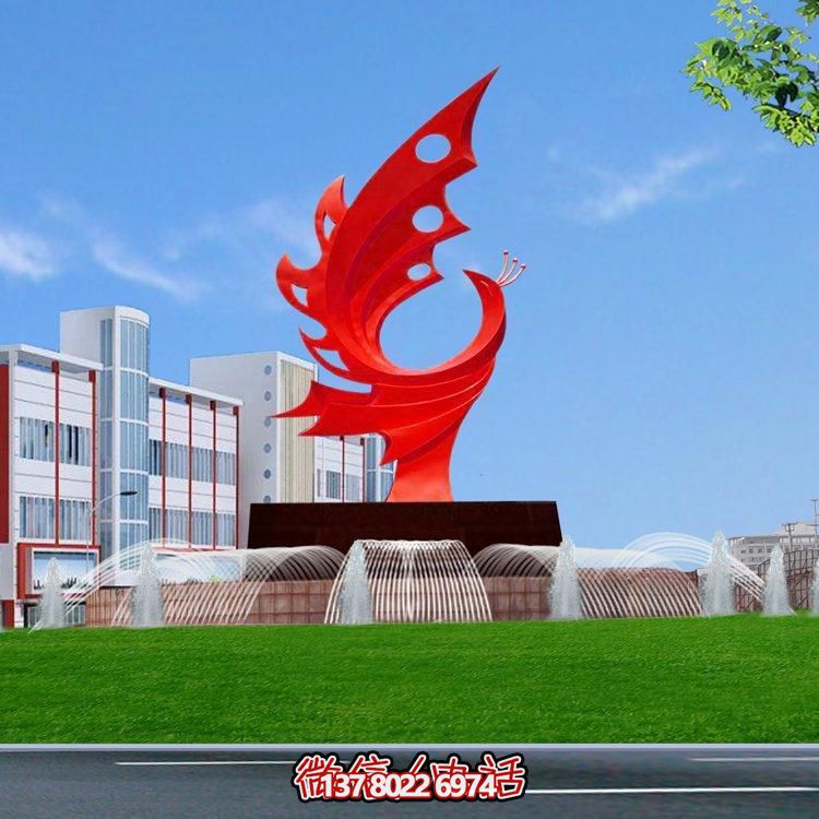 不锈钢凤凰标志摆件，凸显企业形象