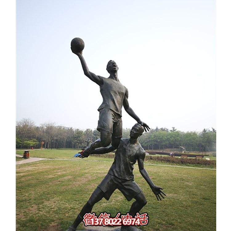运动主题玻璃钢仿铜人物雕塑