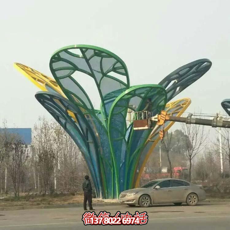 创意不锈钢植物景观彩绘户外装饰