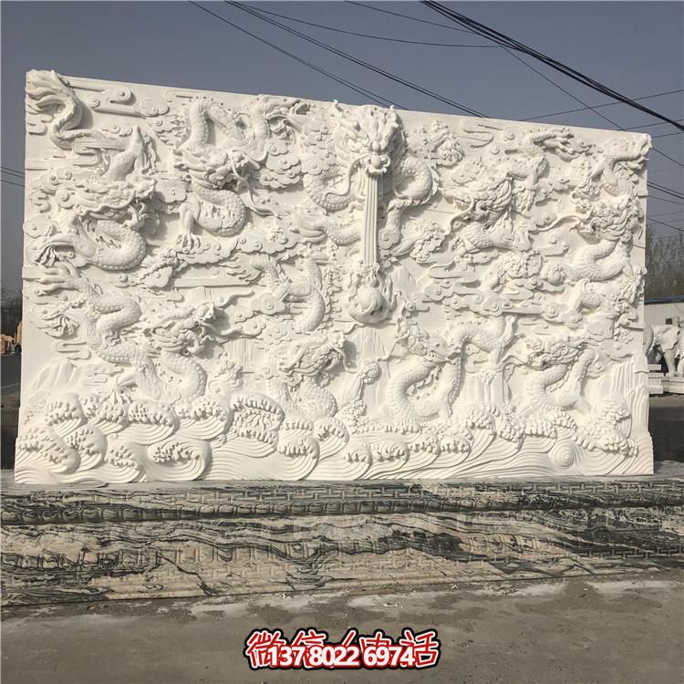 精湛雕刻的室内大理石雕塑，为您的庭院增添浮雕照壁