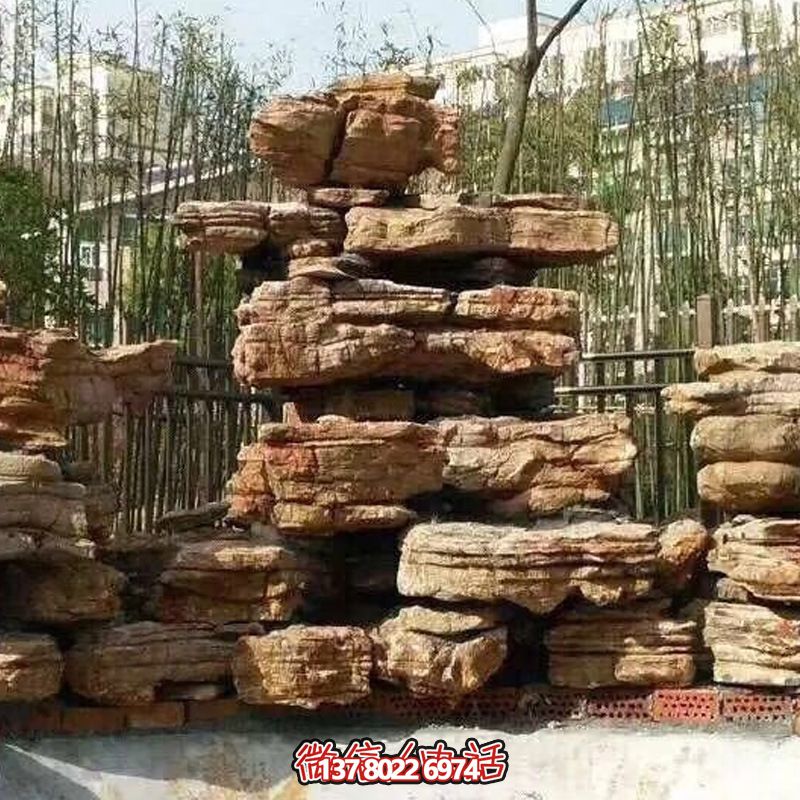 小区庭院千层石奇石假山