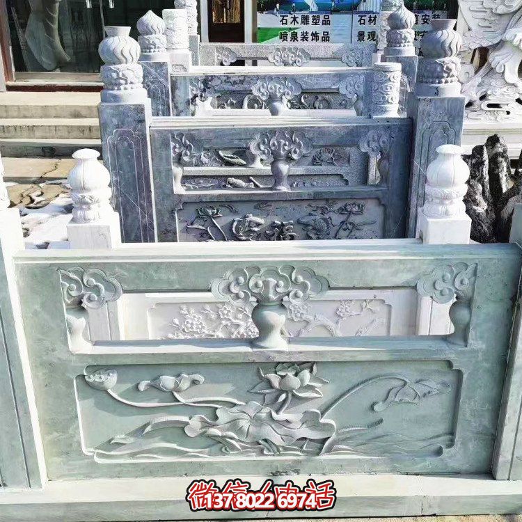 河道桥梁石雕栏杆雕塑户外庭院仿古浮雕摆件