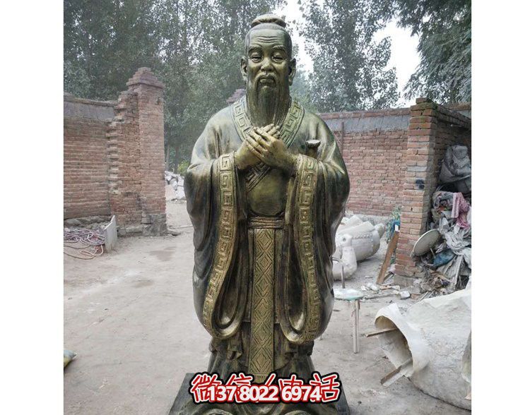 古代名人至圣先师孔子玻璃钢仿铜雕