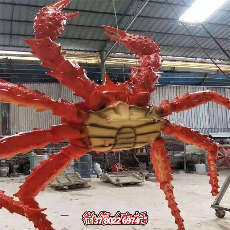 商场酒店大型玻璃钢仿真动物螃蟹雕塑