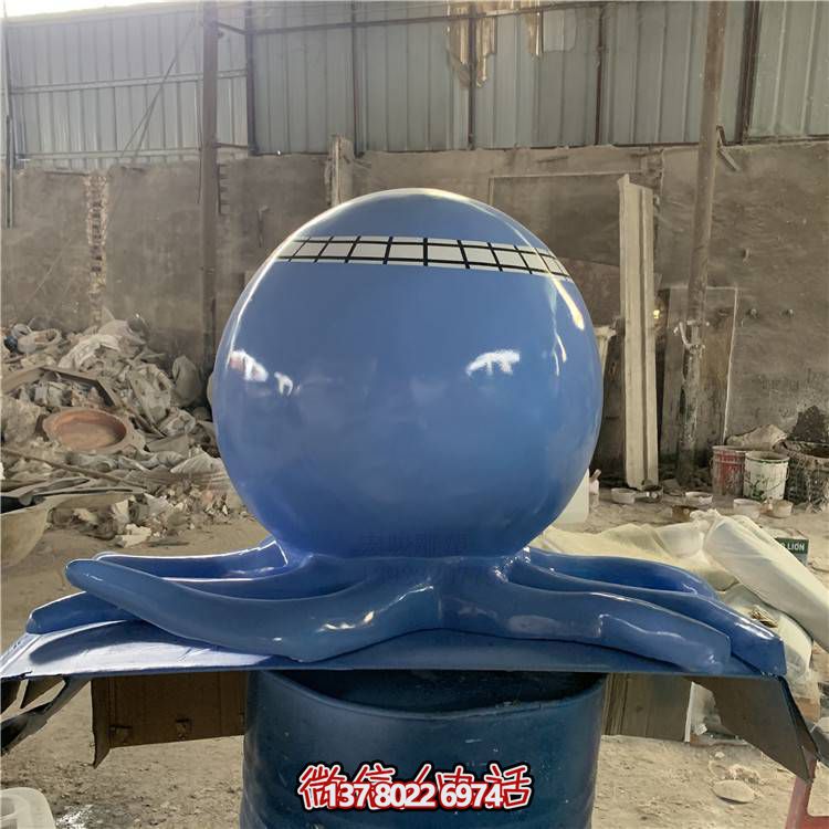 游乐园玻璃钢卡通海洋动物章鱼小品雕塑