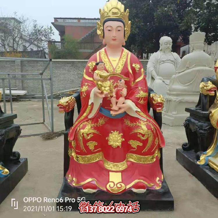 寺院摆放玻璃钢彩绘十二老母佛像