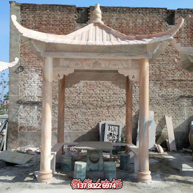 大理石四角简易凉亭公园广场摆放雕塑